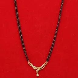 SONI JEWELLERY Gold-Plated Brass Artificial Stones & Beads Mangalsutra-picture-40