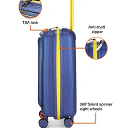 Nasher Miles Unisex Capri Textured Hard-Sided Cabin Trolley Bag image 2