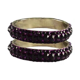 Vidhya Set Of 2 Gold-Plated Stone Studded Bangles-image-93