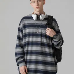 HERE&NOW Men Striped Sweatshirt-picture-23