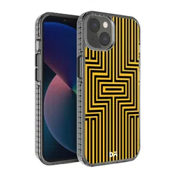 DailyObjects Yellow & Black Maze Ochre Stride 2.0 Case Cover For iPhone 13-picture-18