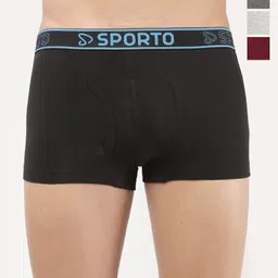 Sporto by Macho Men Pack Of 4 Outer Elastic Cotton Short Trunks-picture-31