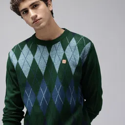 ColorPlus Self-Design Geometric Pullover Sweater-image-36