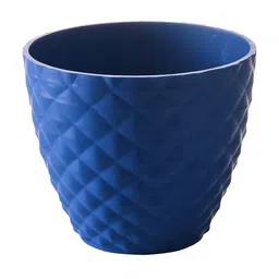 Kuber Industries Blue & White 2 Pieces Textured Round Planters image 3