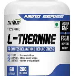 NutriJa L-Theanine 200MG 60 Capsules | Promotes natural Relaxation, Restoration and Relief of Stress | Reduces anxiety & Support Brain Health (60 Capsules)-image-71