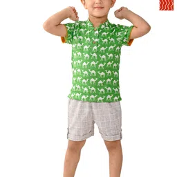 Tiny Bunnies Boys Printed Shirt with Trousers-picture-27