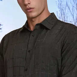 Thomas Scott Classic Slim Fit Windowpane Checked Casual Shirt image 5