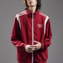 KPOP Men Brand Logo Colourblocked Sporty Jacket-picture-46