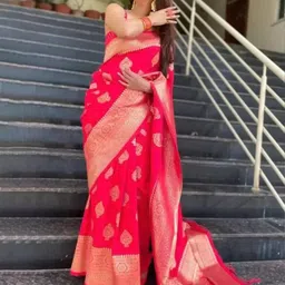 Moda Rapido Ethnic Motifs Woven Design Zari Pure Silk Kanjeevaram Saree image 3