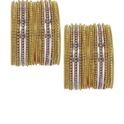 NMII 44 Pcs Zircon Gemstone Studded Chain Work Bangles-picture-39