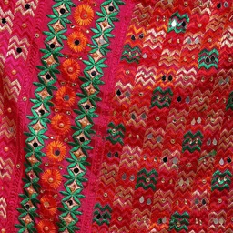 Exotic India Embroidered Art Silk Dupatta with Mirror Work image 2