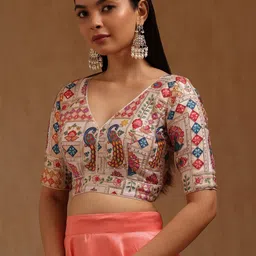 Soch Ethnic Motif Printed with Embroidered Padded Blouse With Zari image 4