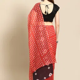 Anouk Polka Dot Linen Blend Bandhani Saree image 2