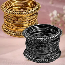 OOMPH Set Of 32 Oxidised & Antique Bangles-picture-13