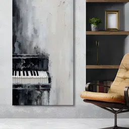 999Store Grey & Black Canvas Abstract Wall Paintings image 1