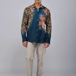 Naymish Men Comfort Fit Spread Collar Floral Printed Cotton Casual Shirt-picture-11