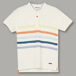Fame Forever by Lifestyle Boys Striped Henley Neck Pure Cotton T-shirt-picture-49