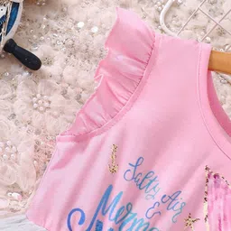 LULU & SKY Floral Print Flutter Sleeve Fit & Flare Dress image 4