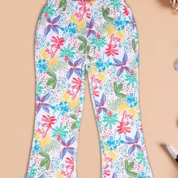 V-Mart Girls Slip On Printed Mid-Rise Trousers-image-63