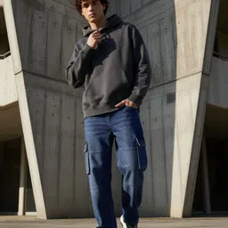 glitchez Men Baggy Fit Cargo Style Jeans image 2