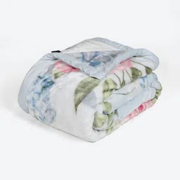 Monte Carlo Lavish Plus Grey & Blue Printed Heavy Winter 335 GSM Single Bed Blanket image 4