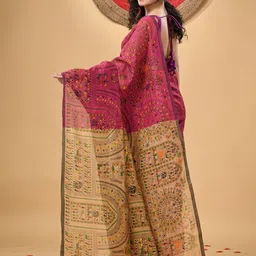 DESH BIDESH Women Warli Printed Block Print Saree image 4