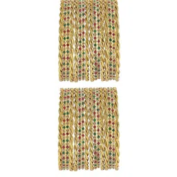 NMII Set Of 32 Zircon-Studded Glossy Finished Metal Bangles-picture-23