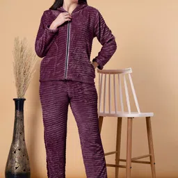 FABINALIV Women Striped Night suit-image-71