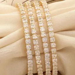 KARATCART Set Of 4 Gold-Plated AD-Studded Bangles-image-76