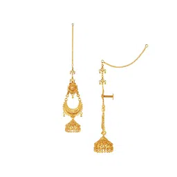 Anouk Gold-Plated Artificial Beaded Dome Shaped South Indian Temple Jhumkas image 4