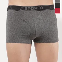 Sporto by Macho Men Pack Of 4 Combed Cotton Trunks-picture-25