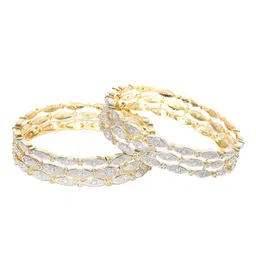YouBella Set of 2 Gold-Plated & White AD Studded Bangles image 2
