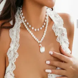 Yugosmile Gold-Plated Pearls Beaded Animal Shaped Pendant with Chain-image-8