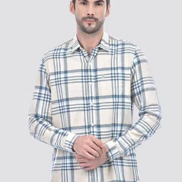Numero Uno Men Spread Collar Tartan Checked Cotton Casual Shirt-image-87