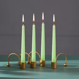 Homspurts Gold Toned 4 Pieces Metal Candle Holders-picture-14
