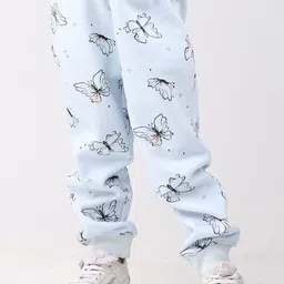 Anthrilo Girls Butterfly Printed Regular Fit Mid-Rise Joggers image 3