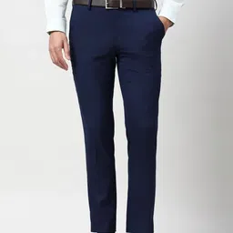 Peter England Men Printed Slim Fit Trousers-picture-41