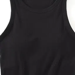 miss mosa by akanksha Alamode By Akanksha Women Black Nicole Tank Tops with Inbuilt Bra image 2