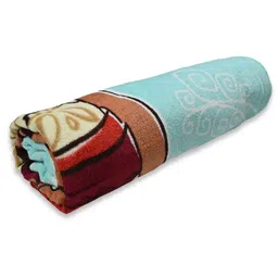 Yellow Bee Multicoloured & Blue 1 Printed Cotton 300 GSM Bath Towel image 2