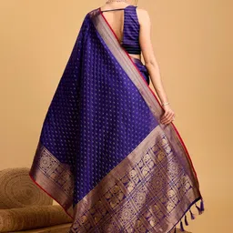 VS MALL Ethnic Motifs Woven Design Zari Saree image 5