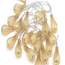 KAVYARA White & Gold Toned Champagne Shape Metal String Lights image 5