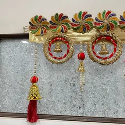 Nutts Red Lace With Small Bell Hanging Bandhanwar image 3