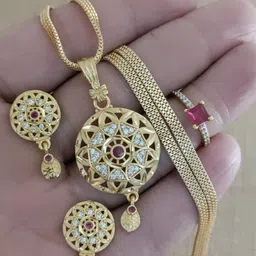 V.K.PAYAL.JEWELLERY Gold-Plated Stones-Studded Jewellery Set-picture-41