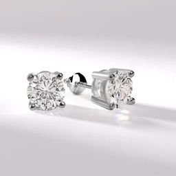 Sparkles 14Kt Gold Round Solitaire Stud Earrings With 0.25 Carat Lab Grown Diamond - 1 g-picture-3