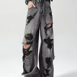 StyleCast x Revolte Men Mid-Rise Flared Highly Distressed Jeans-picture-45