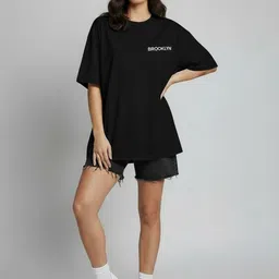 Calm Down Typography Printed Drop-Shoulder Sleeves Cotton T-shirt-picture-34