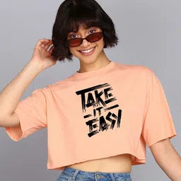 Adyavastram Women Typography Extended Sleeves Pockets T-shirt-image-92