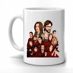 Mr UVD White & Red Cartoon Characters Printed Ceramic Matte Mug 350 ml-picture-18