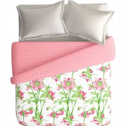 Portico Melodic Living Pink Floral AC Room 120 GSM Microfibre Double Bed Comforter image 5