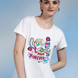 Moda Rapido Women Printed Bio Finish Applique T-shirt-image-67